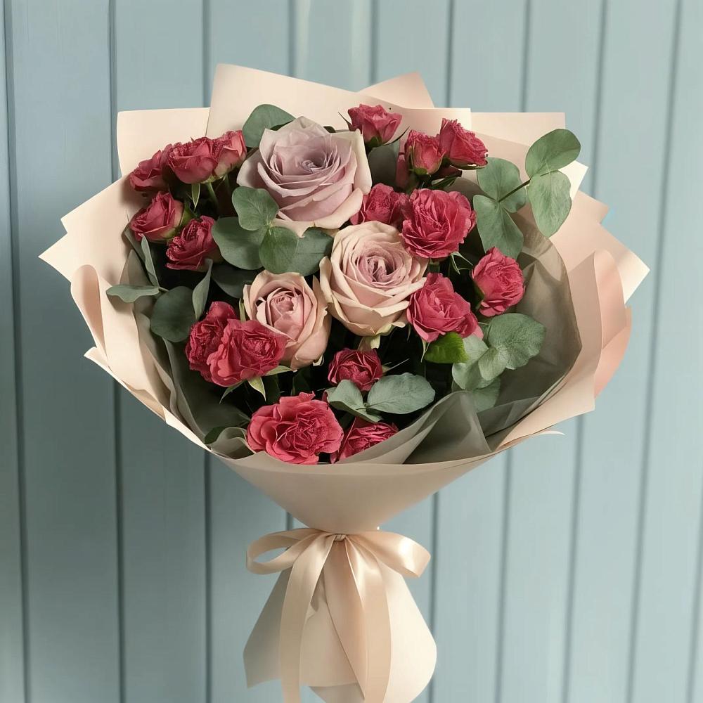 Букет цветов из: Гвоздики и Розы в Хворостянка