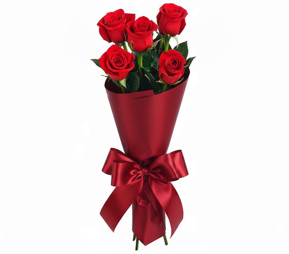 Букет 5 Красных роз Эдлесс Лав в Хворостянка