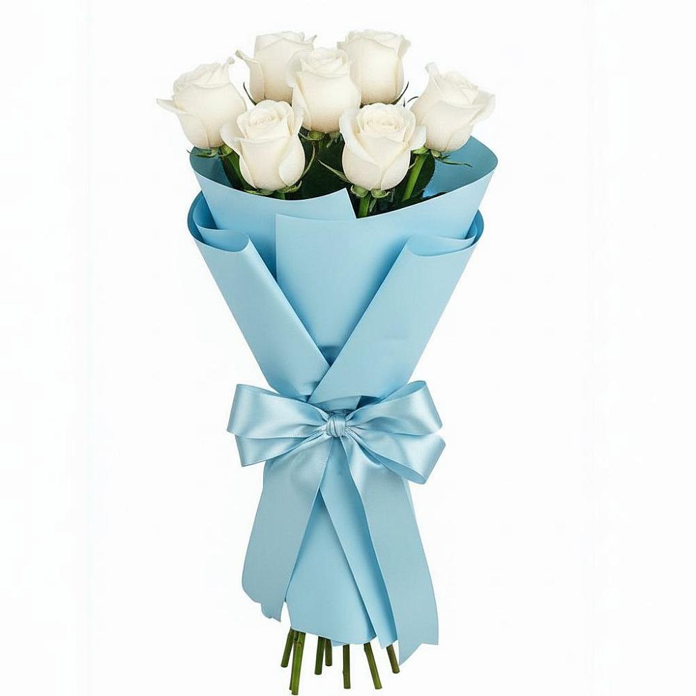 Букет 7 белых роз Проуд в Хворостянка