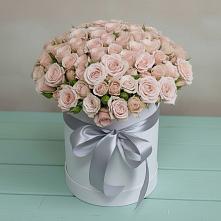 Цветочная композиция из Розы в шляпной коробке в Хворостянка