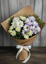 Букет цветов из:  Хризантемы и Розы в Хворостянка