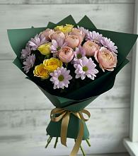 Букет цветов из:  Хризантемы и Розы в Хворостянка