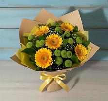 Букет цветов из:  Герберы и Хризантемы в Хворостянка