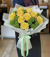 Букет цветов из:  Хризантемы и Розы в Хворостянка