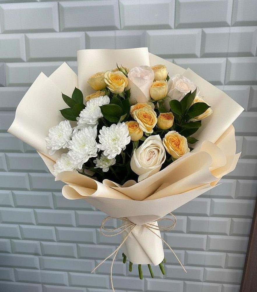 Букет цветов из: Розы и Хризантемы в Хворостянка