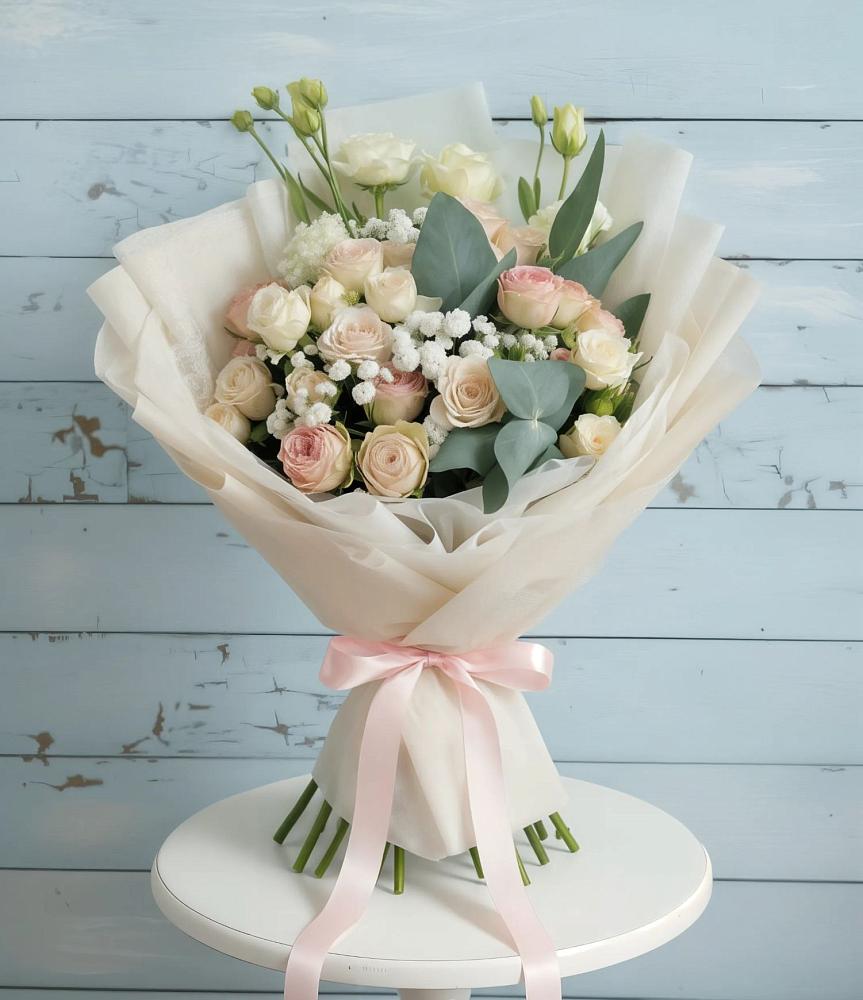 Букет цветов из: Розы и Лизиантусы в Хворостянка