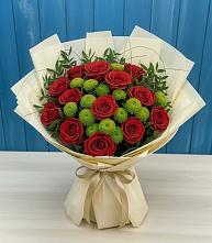 Букет цветов из:  Розы и Хризантемы #REPLACE_PRED# Хворостянка