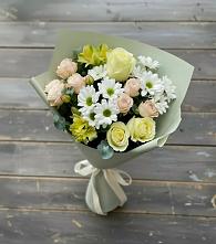 Букет цветов из:  Альстромерии, Розы и Хризантемы в Хворостянка
