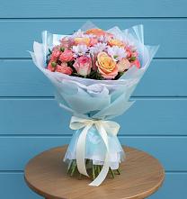Букет цветов из:  Хризантемы и Розы в Хворостянка