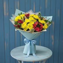 Букет цветов из:  Альстромерии и Хризантемы в Хворостянка
