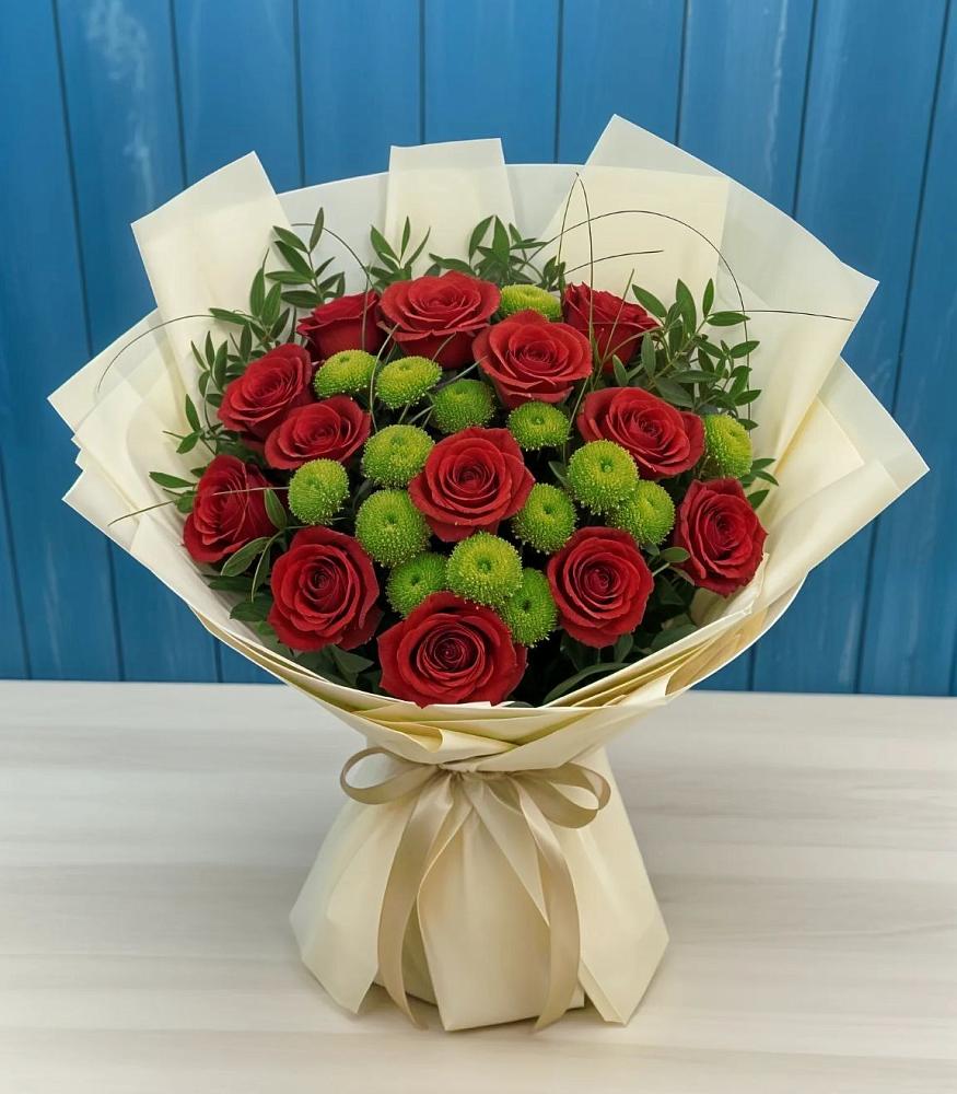 Букет цветов из: Розы и Хризантемы в Хворостянка